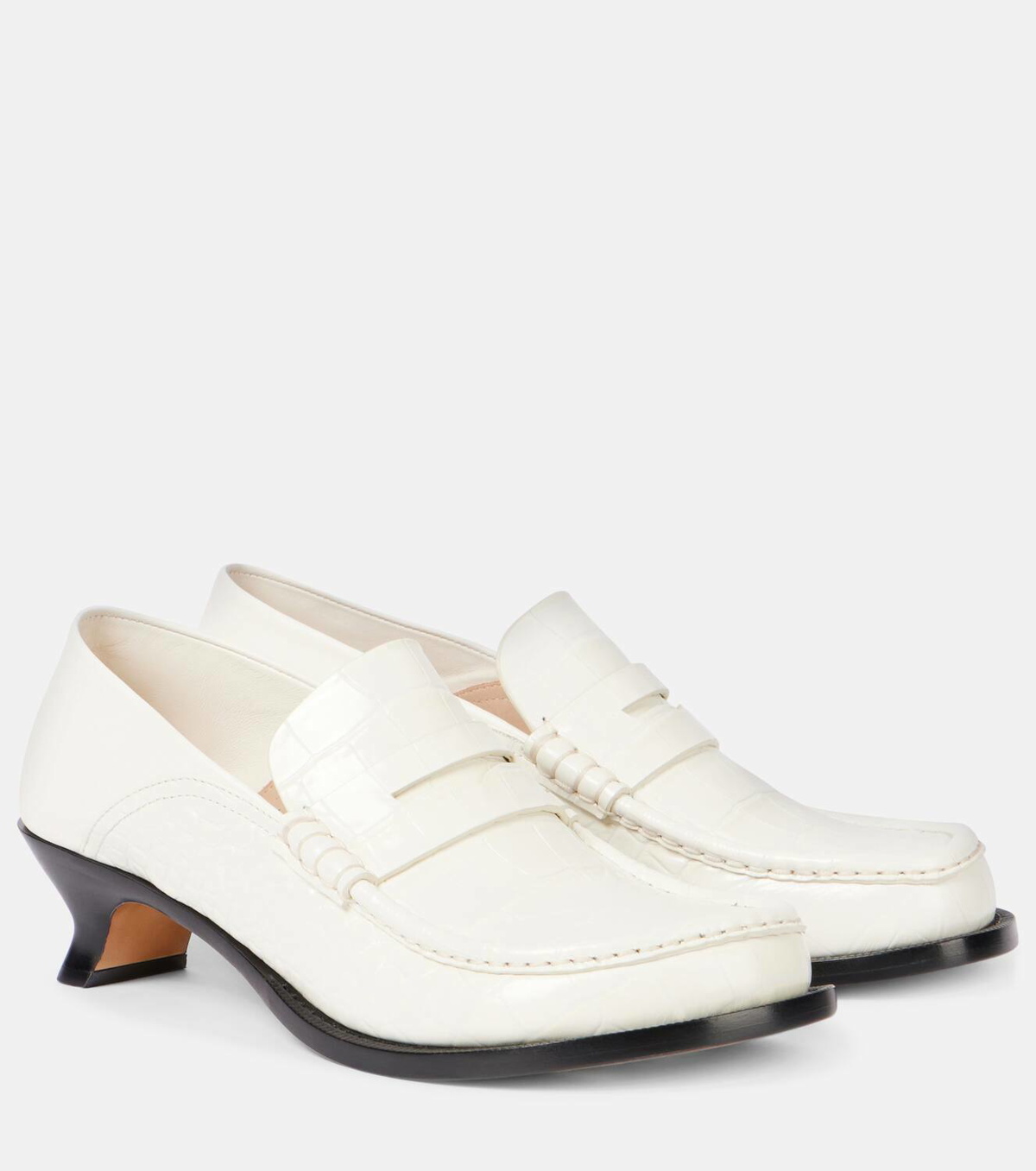 Loewe Campo 45 croc-effect leather loafer pumps