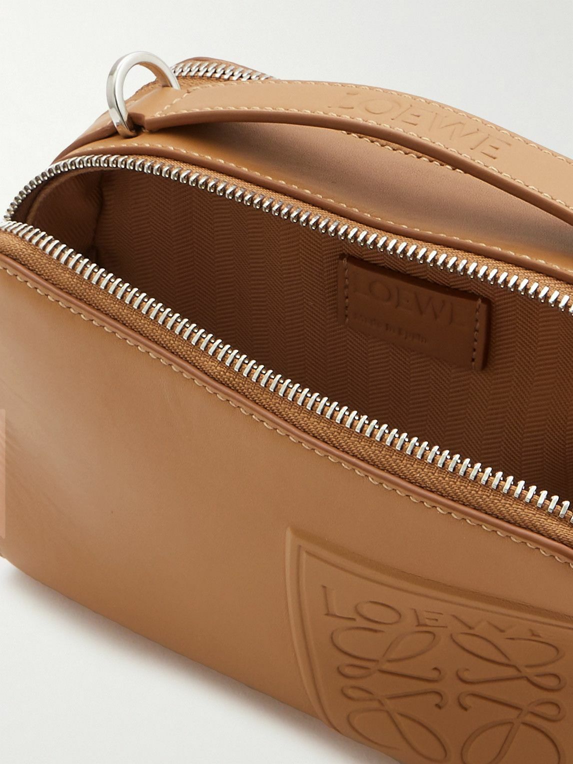 LOEWE - Mini Logo-Debossed Leather Messenger Bag Loewe