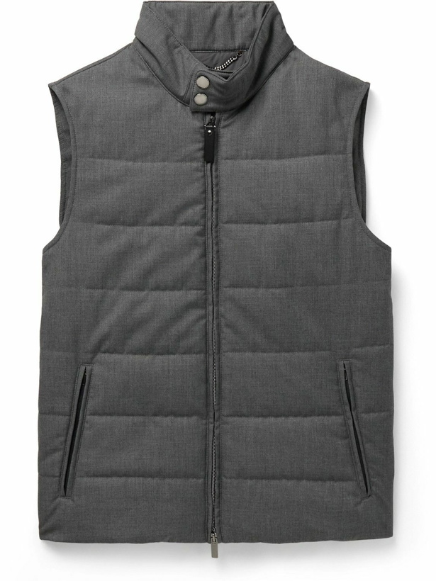 Photo: Canali - Quilted Padded Canvas Gilet - Gray