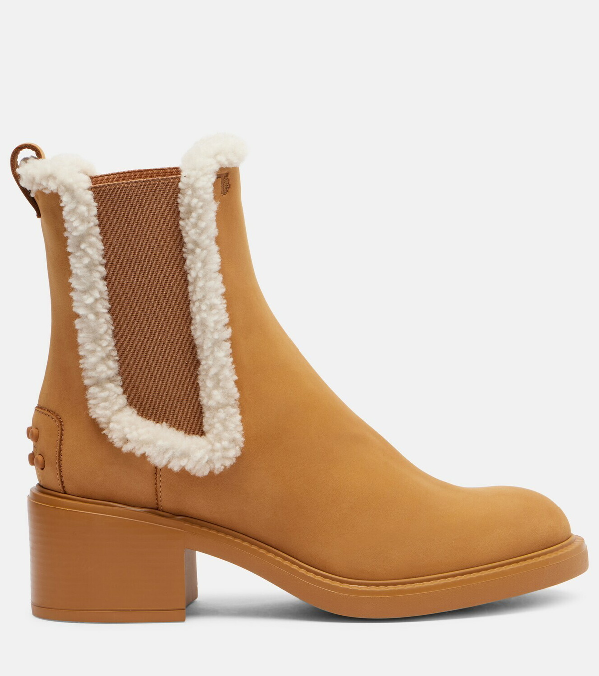 Tod's Shearling-trimmed suede Chelsea boots