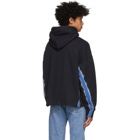 Palm Angels Black and Blue Tie-Dye Butterfly Hoodie