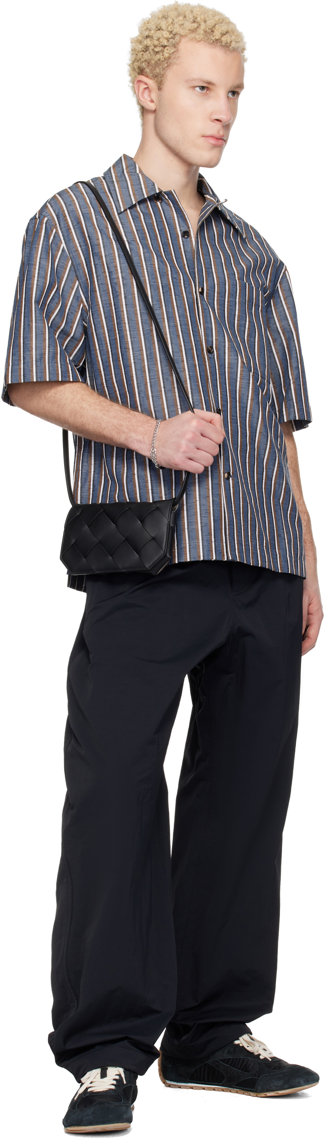 Bottega Veneta Black Diago Phone Pouch