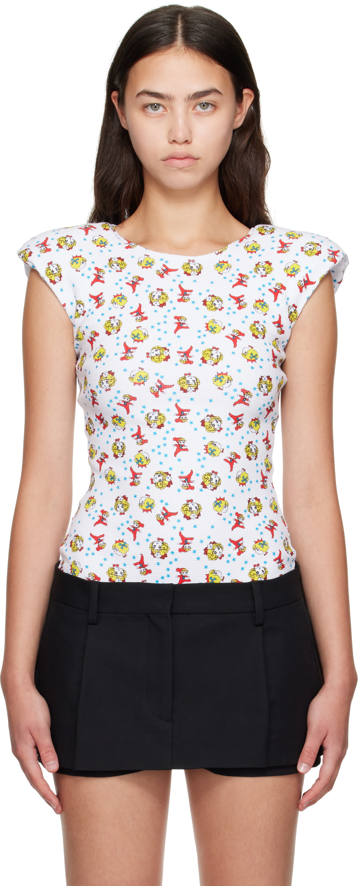 Ashley Williams White Print Baby Bodysuit