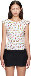 Ashley Williams White Print Baby Bodysuit