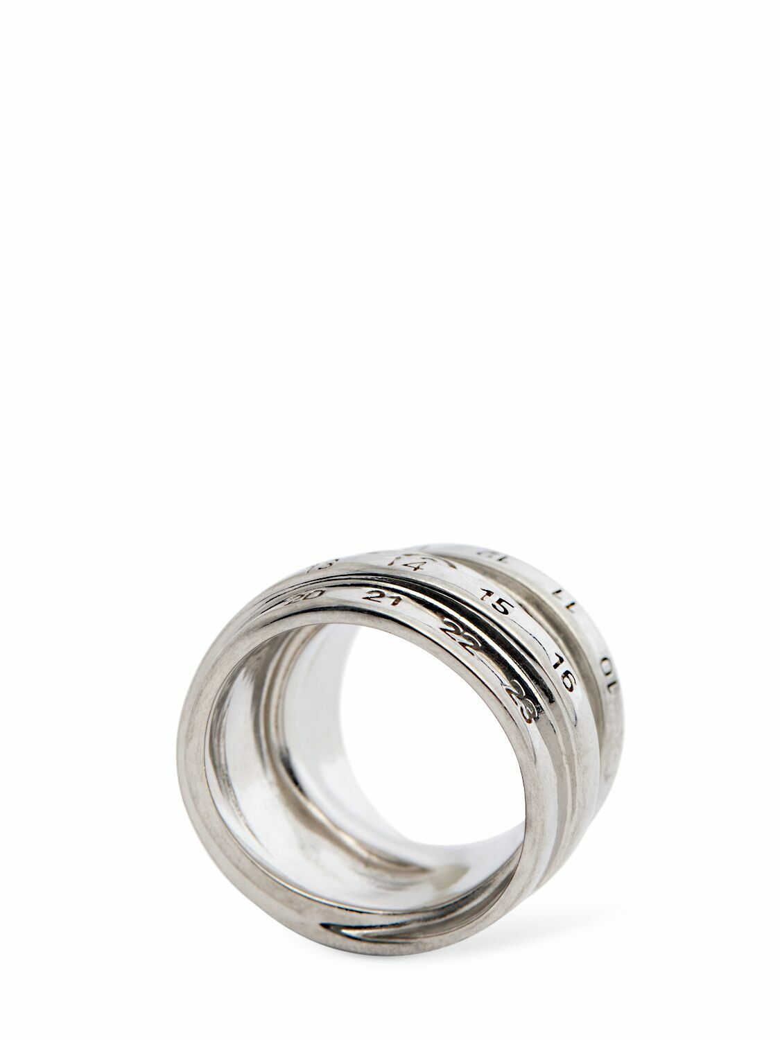 MM6 Maison Margiela Silver Triple Logo Numeric Signature