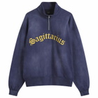 BEAMS Men's Fade Souvenir Half Zip Sweatshirt in Navy