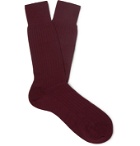 Pantherella - Rutherford Ribbed Super 120s Merino Wool-Blend Socks - Red