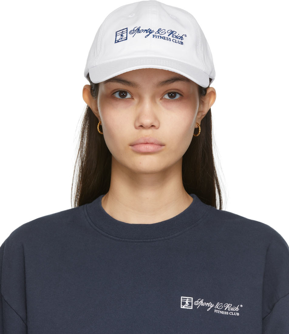 Sporty & Rich White & Navy 'Fitness Club' Cap Sporty & Rich