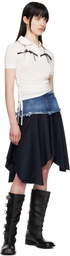 Andersson Bell Navy Combination Fairy Denim Midi Skirt