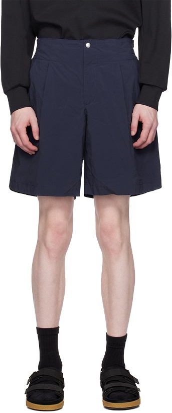 Photo: kolor Navy Pleated Shorts