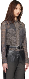 Acne Studios Gray Lace Corset Shirt