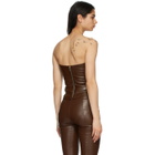 Rosetta Getty Brown Leather Strapless Top
