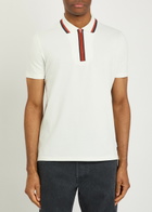 PS Paul Smith Striped-trim Stretch-cotton Polo Shirt White
