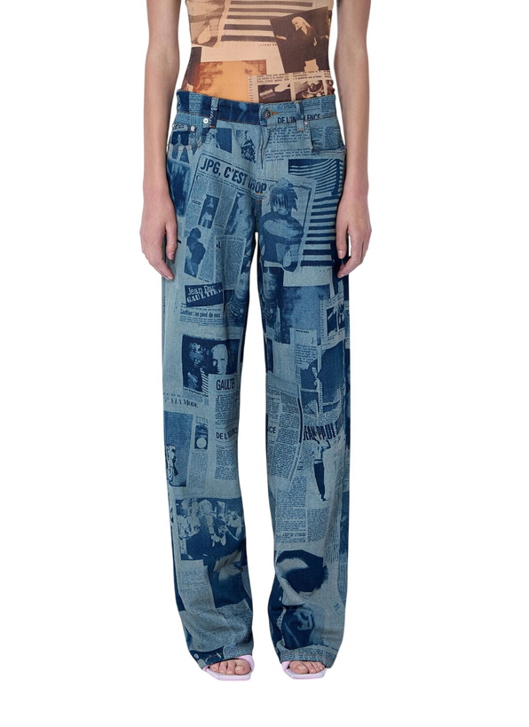 Photo: Jean Paul Gaultier Newspaper Print Jeans