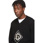 Dolce and Gabbana Black Wool V-Neck Sweater