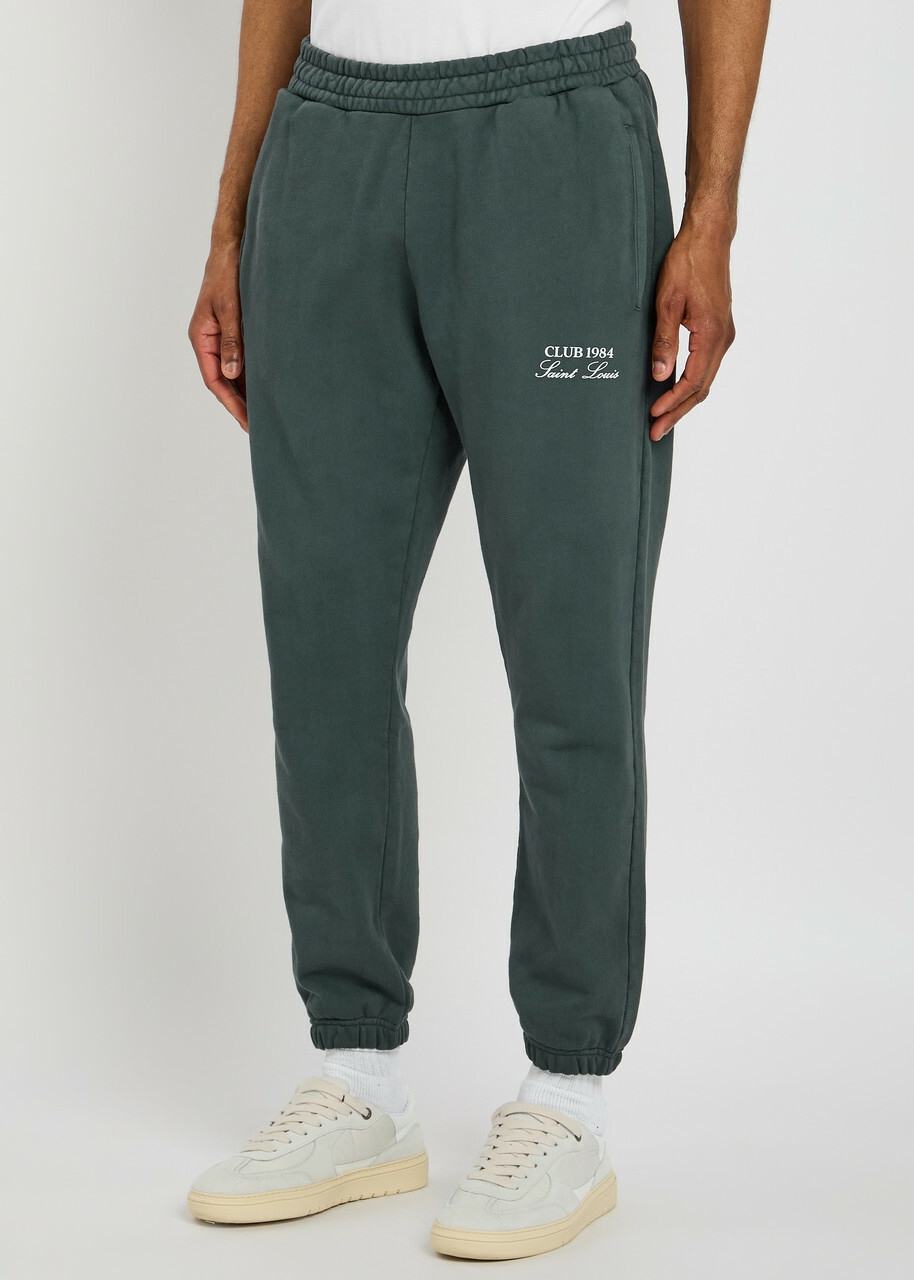 Club 1984 Essential Logo-embroidered Cotton Sweatpants Grey