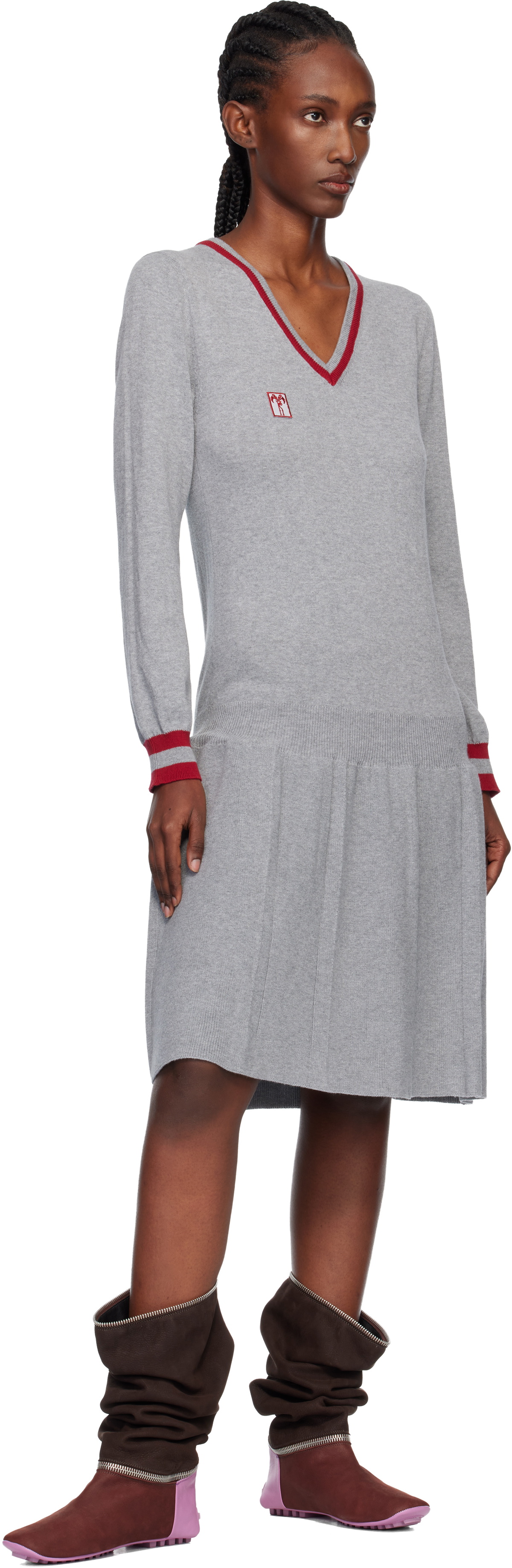 Kiko Kostadinov Gray Vivian Jumper Midi Dress