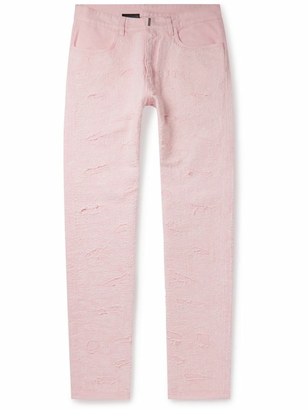 Photo: Givenchy - Slim-Fit Distressed Jeans - Pink
