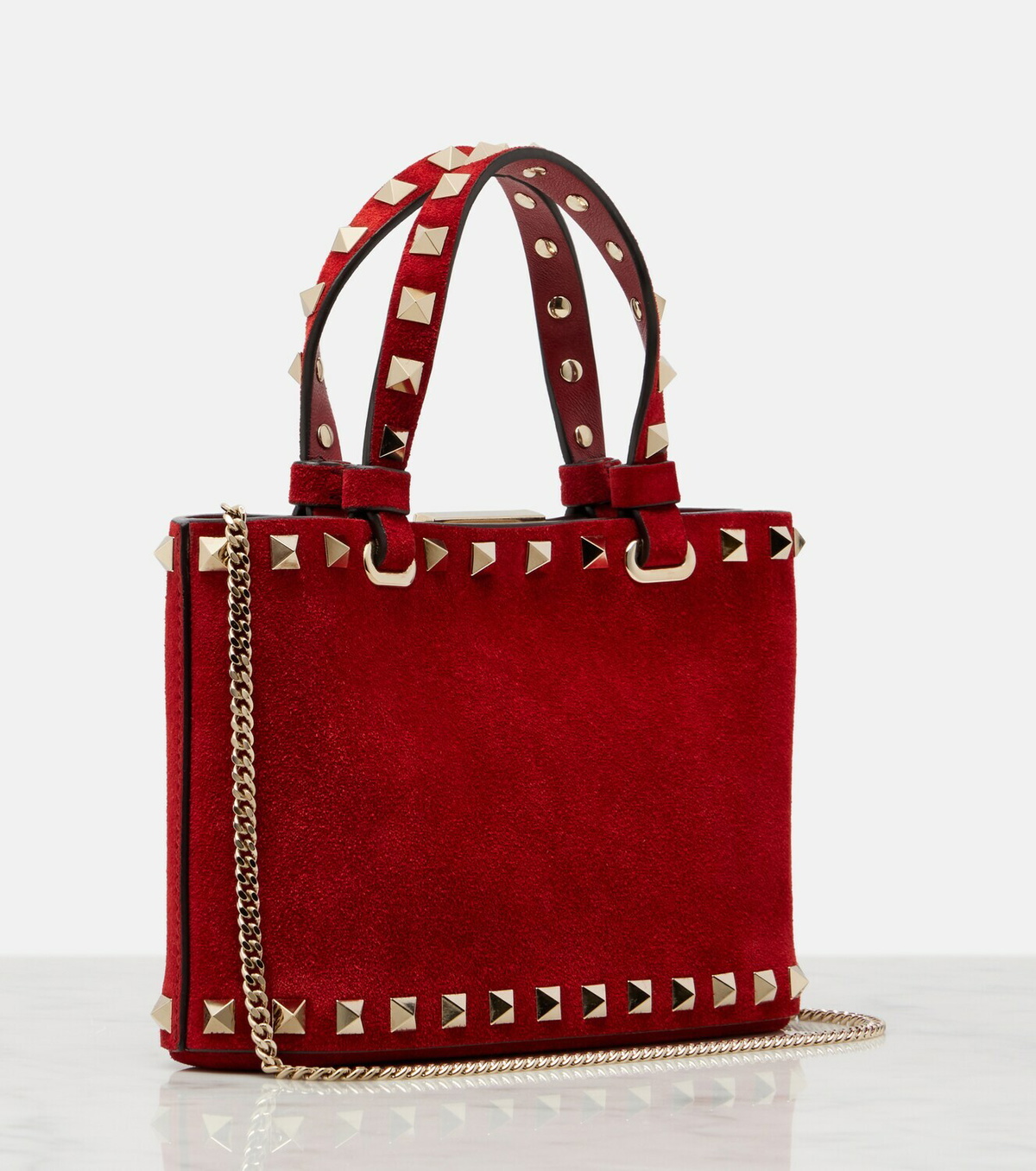 Valentino Garavani Rockstud Mini suede tote bag