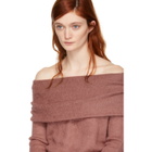 Rag and Bone Pink Mini Mohair Off-The-Shoulder Knit Sweater