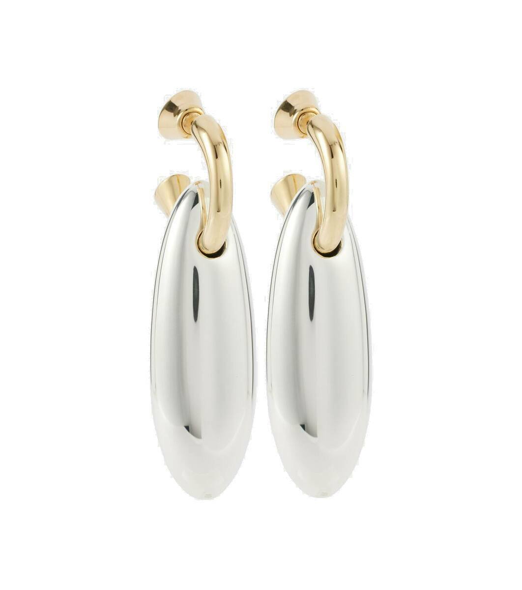 ピアス BOTTEGA VENETA GOLD SILVER TWIST HOOD EARRINGS Bottega Veneta - Twist gold-plated and leather hoop earrings