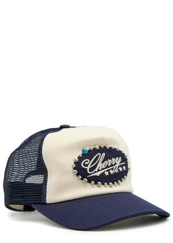 Photo: Cherry Los Angeles 5 Star Stud-embellished Twill and Mesh cap - Navy - One Size