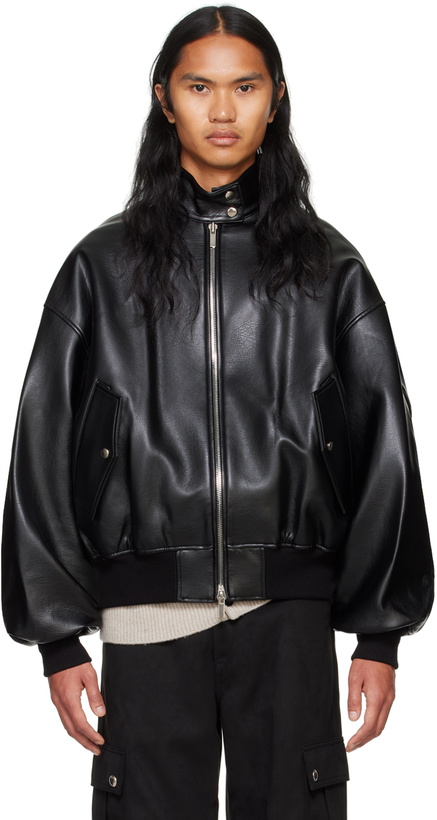 Photo: System Black Herrington Faux-Leather Jacket