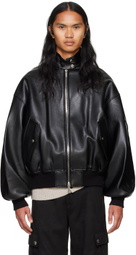 System Black Herrington Faux-Leather Jacket