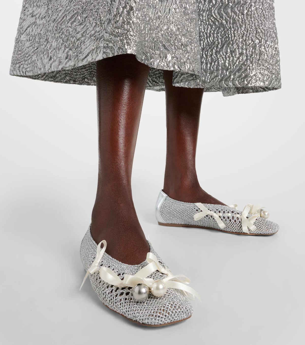 【Simone Rocha】 Bow-detail crochetバレエフラット Simone Rocha Bow-detail crochet ballet flats Simone Rocha