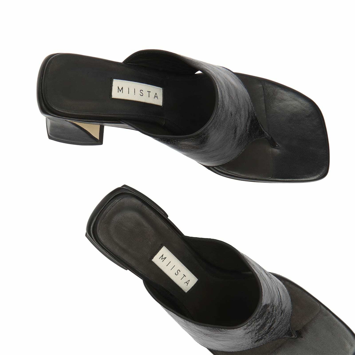 MIISTA Women's Ernie Thonge Sandals in Black