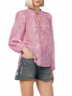 MC2 Saint Barth Woman Silk Voile Paisley Blouse Harper