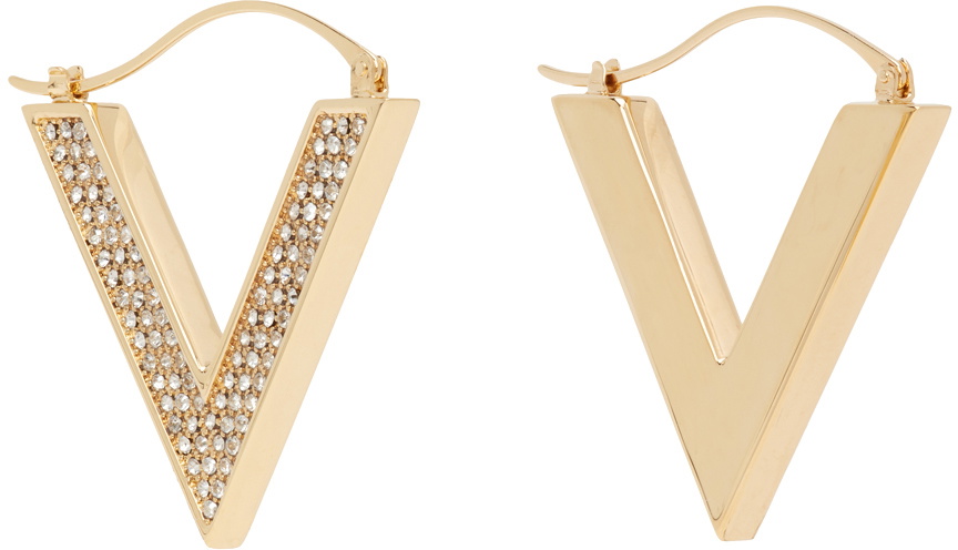 Valentino Garavani Gold V Detail Earrings Valentino Garavani