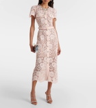 Self-Portrait Crystal-embellished lace midi dress