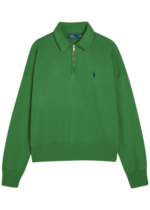 Photo: Polo Ralph Lauren Logo-embroidered Cotton-blend Polo Sweatshirt Green