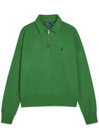 Polo Ralph Lauren Logo-embroidered Cotton-blend Polo Sweatshirt Green
