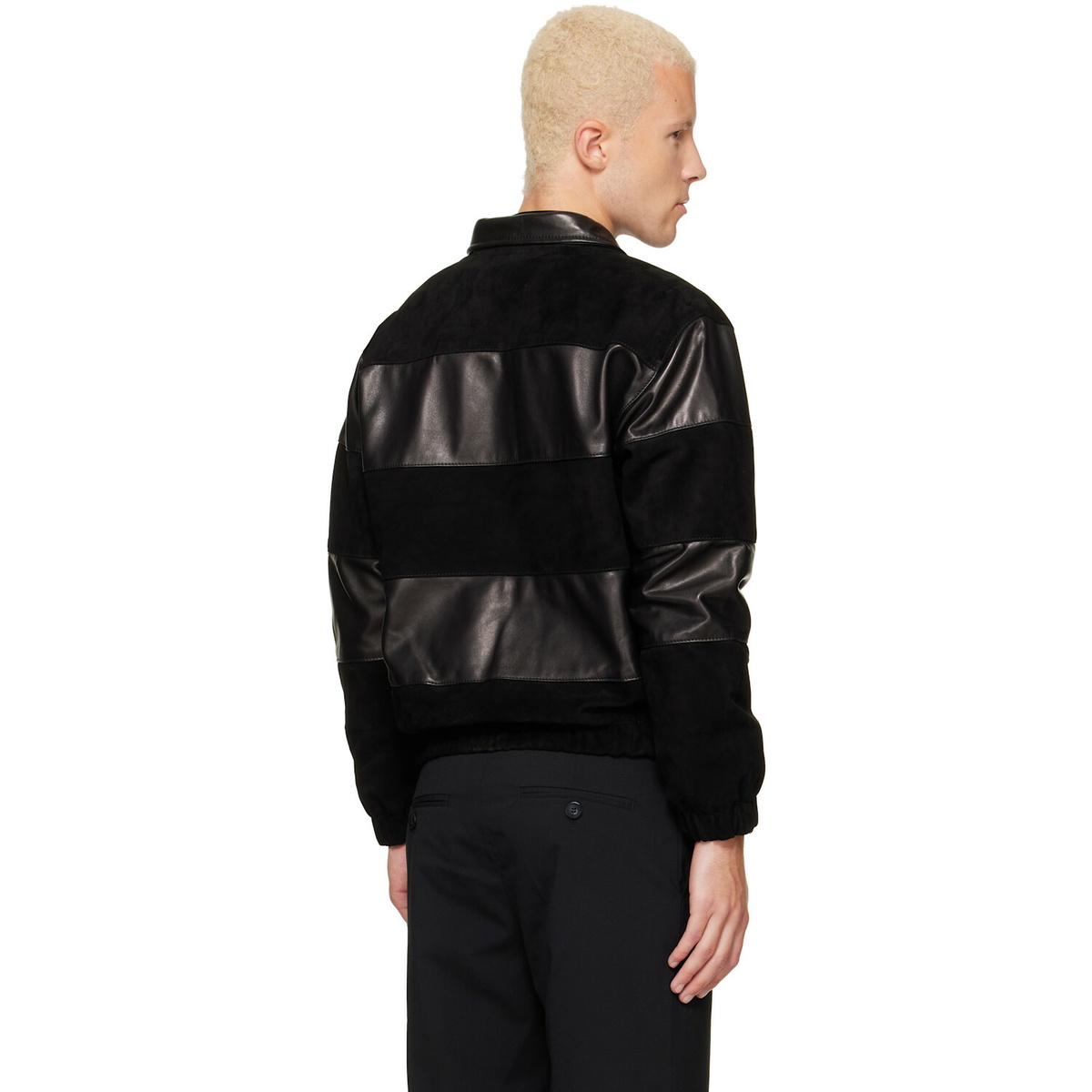 Ernest W. Baker Black Leather & Suede Sailor Jacket