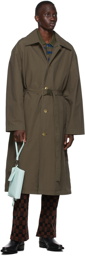 Acne Studios Khaki Ripstop Trench Coat