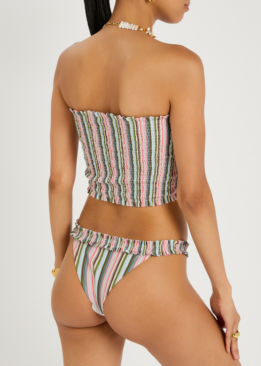 Faithfull The Brand Tavira Striped Bikini Bottoms Multicoloured
