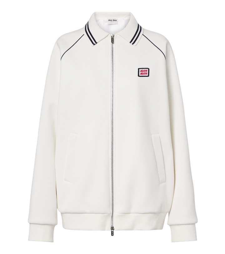 Photo: Miu Miu Cotton piqué blouson jacket