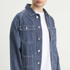 Service Works Men's Pinstripe Denim Coverall Jacket in Indigo