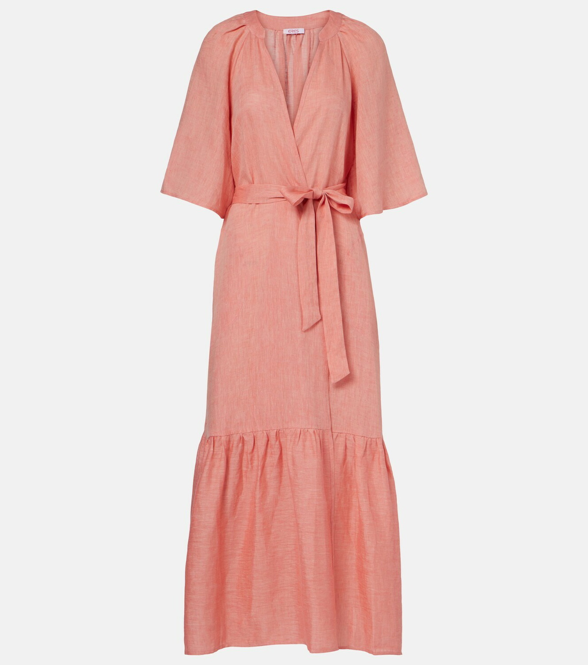 Eres Audacieuse belted linen midi dress