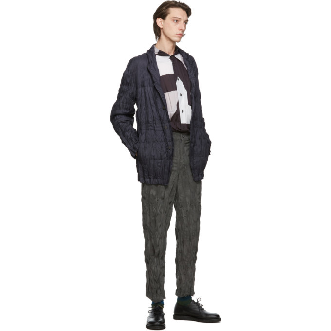 Issey Miyake Men Reversible Navy Down Twist Jacket Issey Miyake Men