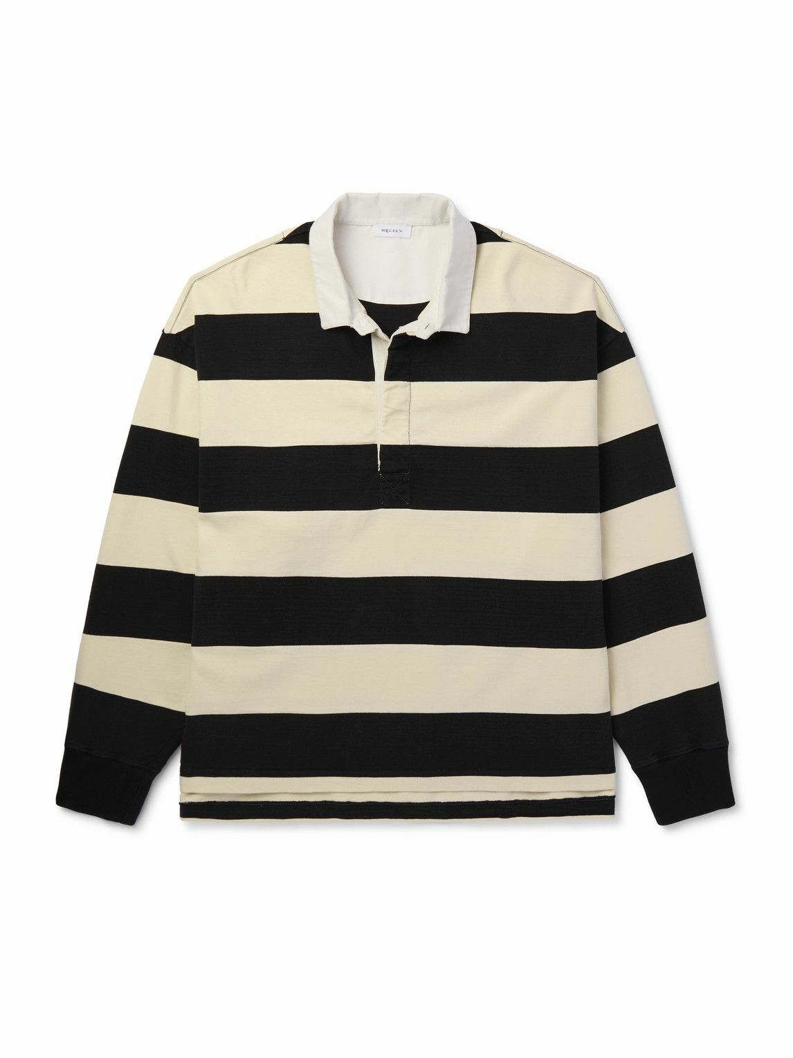 Alexander McQueen - Oversized Logo-Embroidered Striped Alexander McQueen - Oversized Logo-Embroidered Striped
