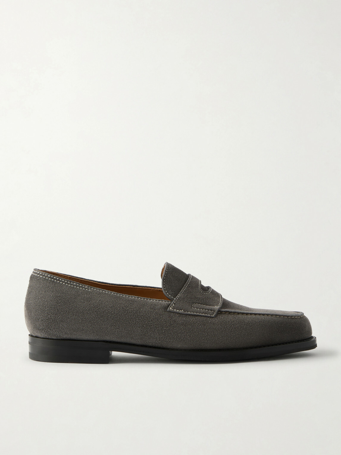 John Lobb - Lopez Suede Penny Loafers - Gray