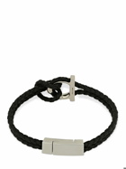 FERRAGAMO - 17cm Gancio Braided Leather Bracelet