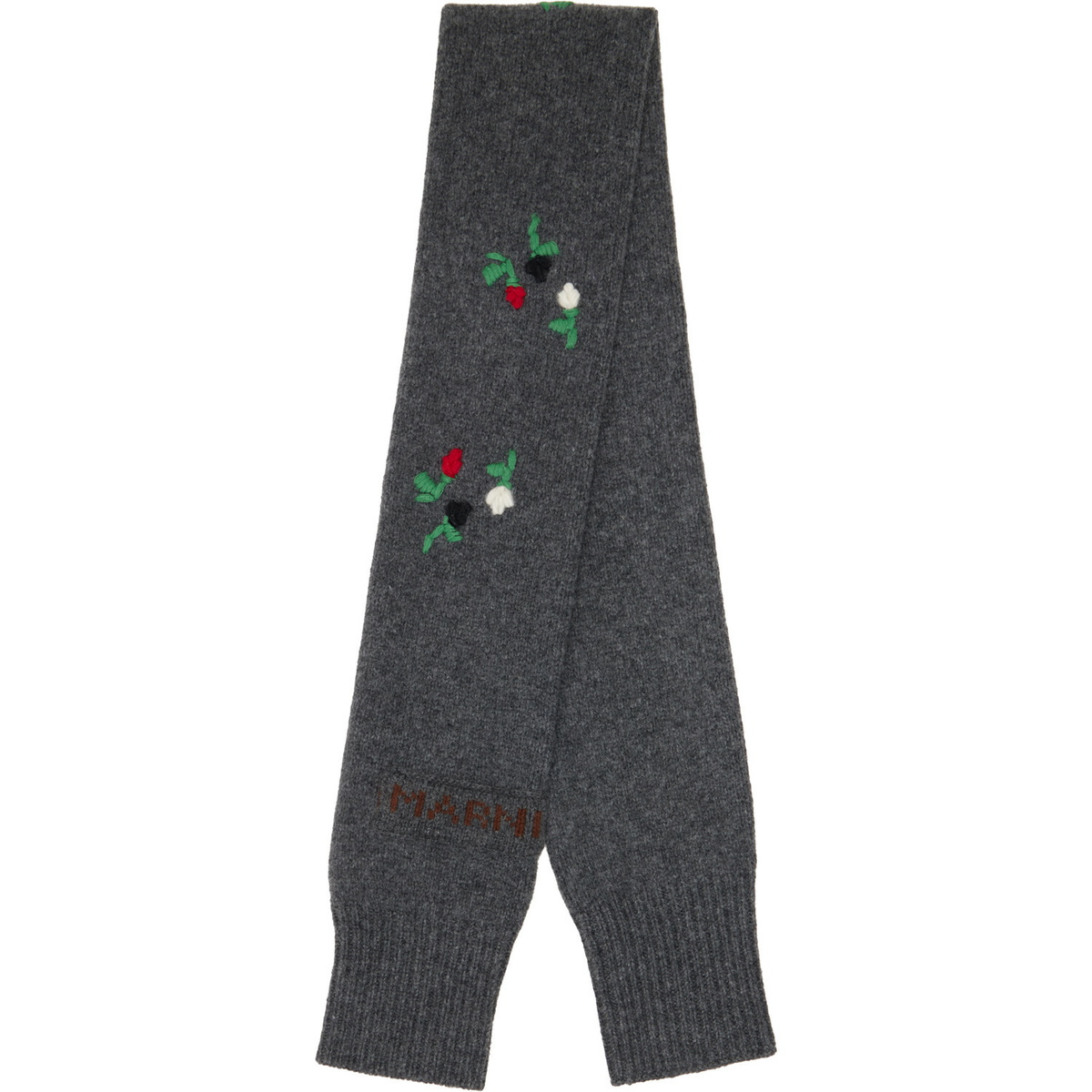 Marni Gray Flowers Scarf