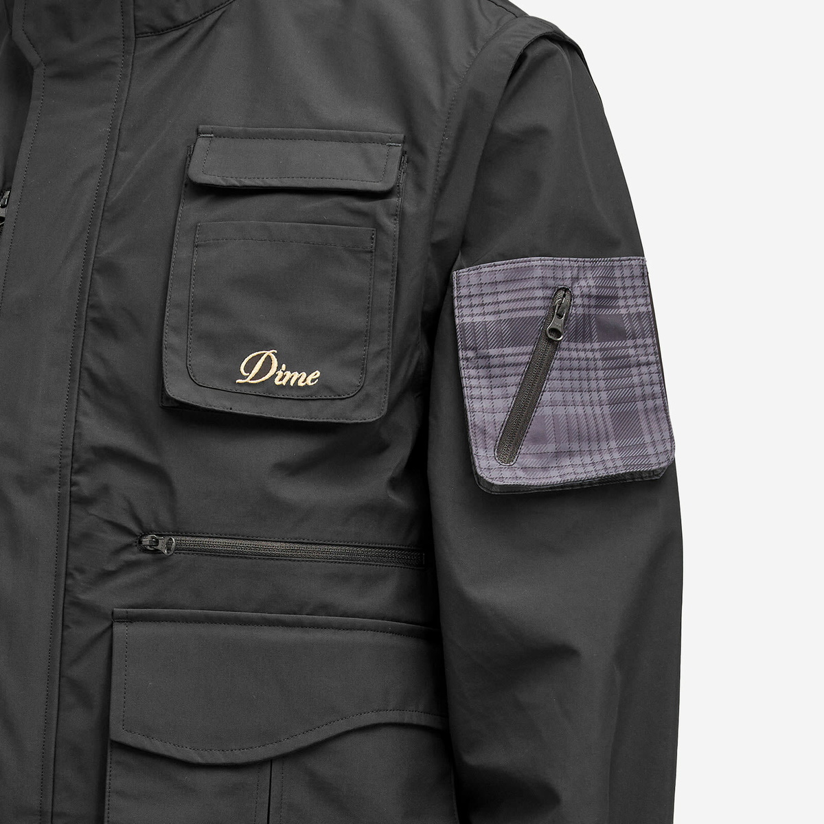 Dime Men's Zip-Off Fishing Jacket in Black Dime