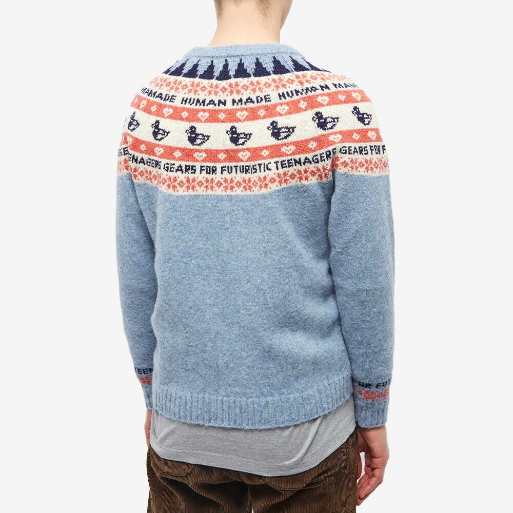 Human Made Men's Duck Jaqguard Knit in Blue Human Made