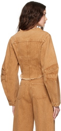 Marques Almeida Brown Frayed Denim Jacket