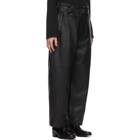 Lemaire Black Leather Military Trousers